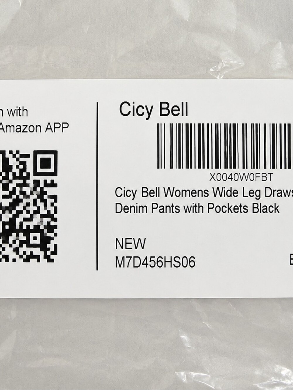 Cicy Bell Women's Size 6 Wide Leg Drawstring Black Denim Jeans – High Waist – - Picture 3 of 3